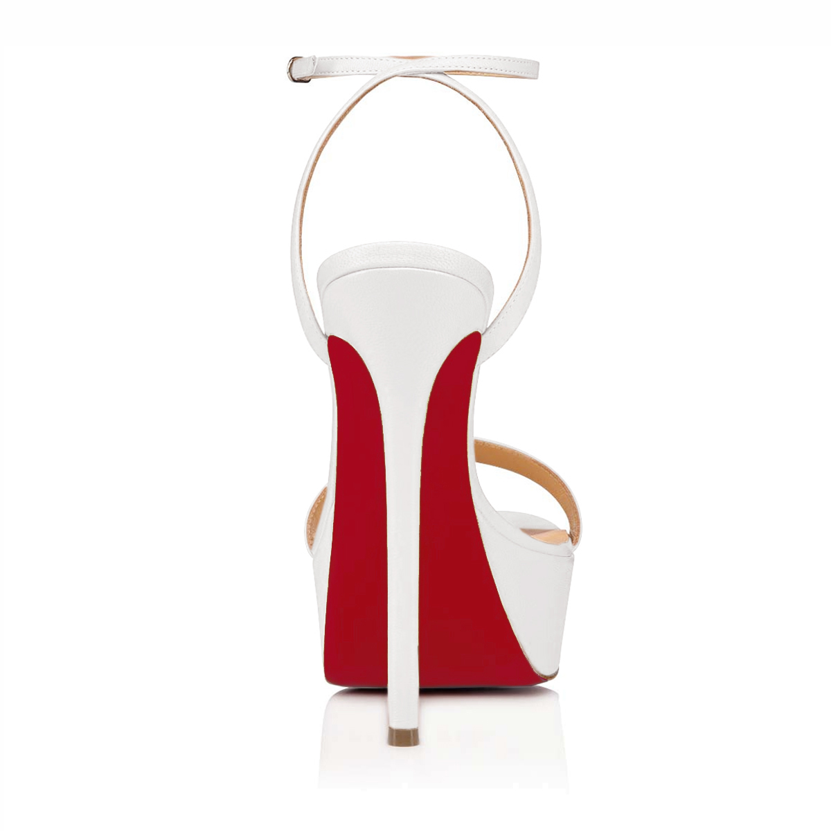 145mm Open Toe Platform Sandals Ankle Strap High Heel Matte Red Bottom Summer Shoes-MERUMOTE