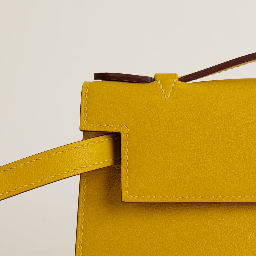 Kelly pochette Swift 9D Jaune amber PHW