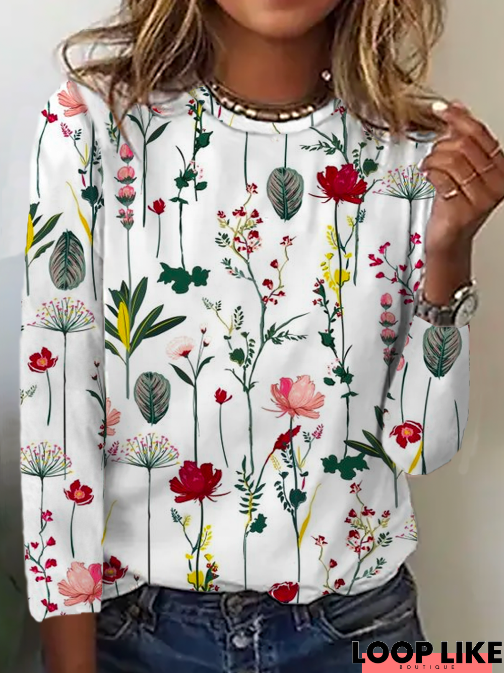 Floral Casual Long Sleeve T-Shirt