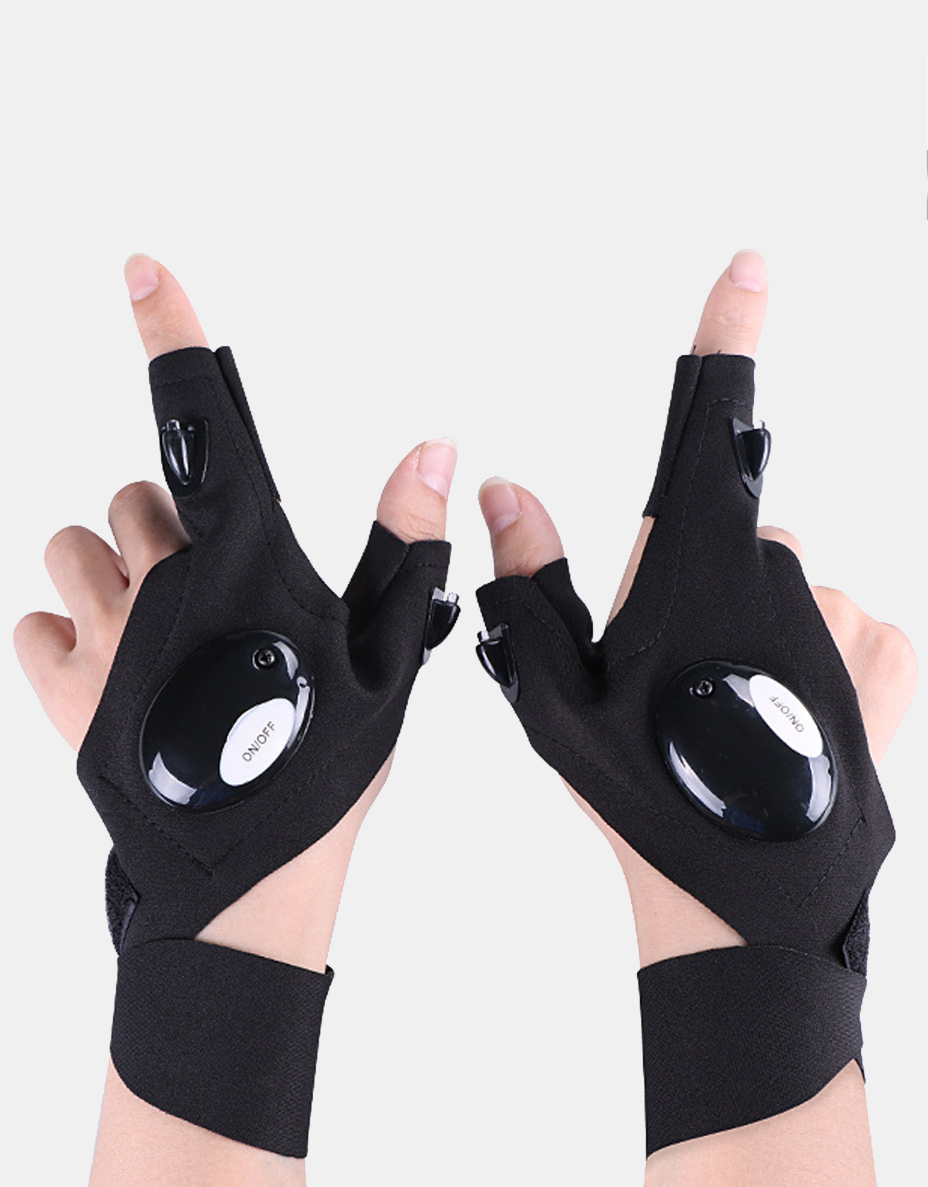 Half-finger LED Flashlight Lighting Gloves At Night / TECHWEAR CLUB / Techwear
