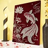 Lotusfisch-DIY-Perlenpunktgem&auml;lde mit Rahmen Perlenkunstgem&auml;lde 30x40 cm Wohnkultur