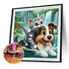 Diamond Painting-DIY Full Round Drill Lake Tour Kitten Puppy