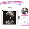 Pearl Headwrap Black Lady Special Shaped 5D DIY Partial Drill Diamond Art Kit 30x30cm Diamonds Dots Gem Art Kits for Adults Home Decor