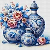 Blue And White Porcelain And Flowers-11CT Stamped Cross Stitch 40*40cm/15.75*15.75in