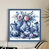 Blue And White Porcelain Flowers-11CT Stamped Cross Stitch 40*40cm/15.75*15.75in