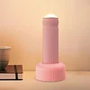 LED Night Light | Hand Pull Column Shape Eye Protection Lamp, 1200mAh Rechargeable, Pink ABS & Fabric, Modern Whimsical Design, Tabletop, Indoor Use