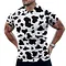 Black White Cow Print Women's Summer Casual Loose Wide Leg Rompers Jumpsuit with Pockets, Belted Boho Style, 95 5