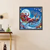 Père Noël Chevauchant Un Élan Sous La Lune Perceuse Ronde Peinture Diamant-55*55CM