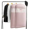 [US Local Warehouse] Space Saving Hanging Garment Bag w/ Self Compression Zipper Storage Bag(Pink L)