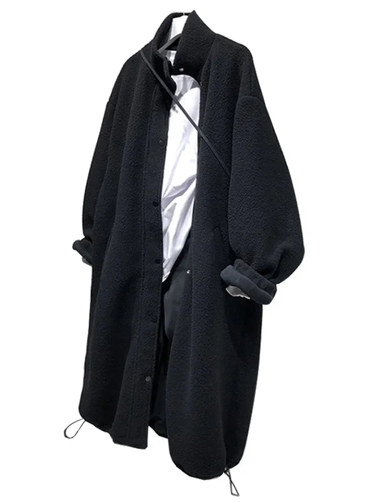 Huiketi Winter Long Oversized Black Thick Warm Fluffy Soft Faux Fur Jacket Women Loose Casual Korean Fashion Bf Sherpa Coat 2023