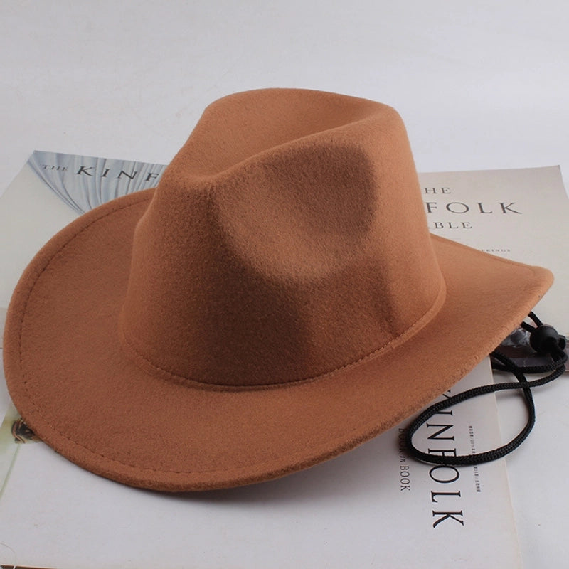 Spring And Summer Style Woolen Cloth Cowboy Hat Men And Women Couples Ethnic Style Roll-up Hat Sunshade Hat Jazz Hat