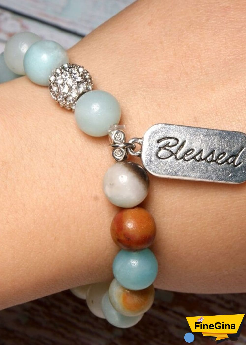 Boho Bracelet, Green Amazonite Blessed
