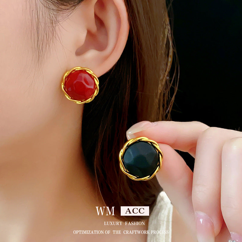 Luxurious Quadrilateral Round Ellipse Geometric Flower Alloy Electroplating Earrings