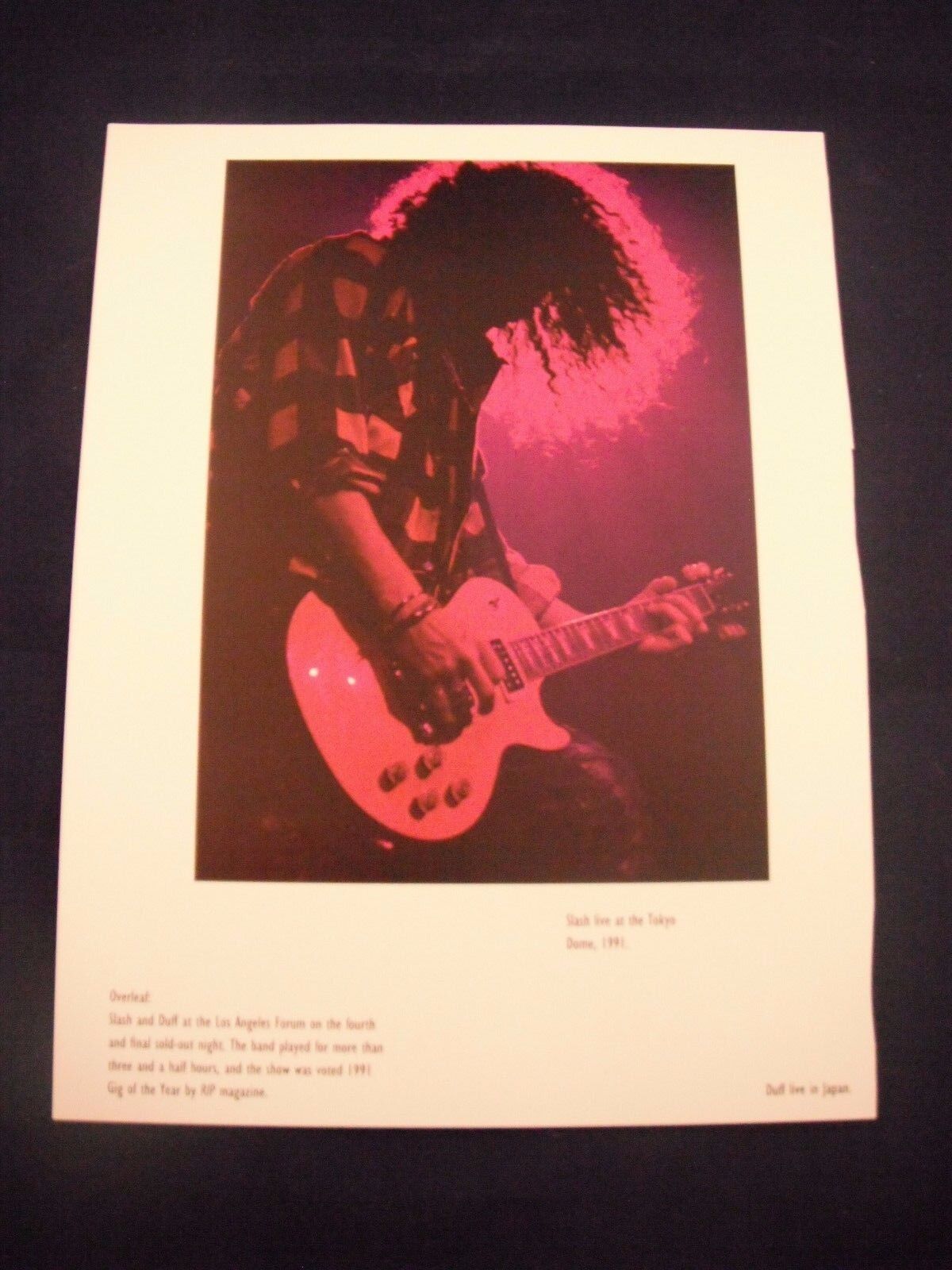 Guns N Roses GnR Coffee Table Book Photo Poster painting Page Slash 1991