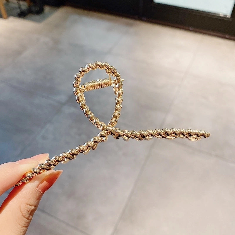 Simple Metal Catch Clip Large Shower Pearl Shark Clip