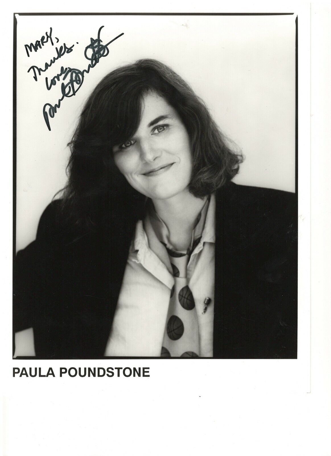 PAULA POUNDSTONE COMEDIAN RARE SIGNED Photo Poster painting