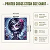 Purple Rose Gothic Girl Full 11CT Printed Cross Stitch Kits Adults 40x40cm