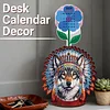 2026 Calendar DIY Diamond Art Kit Indian Wolf Wooden Diamond Painting Calendar
