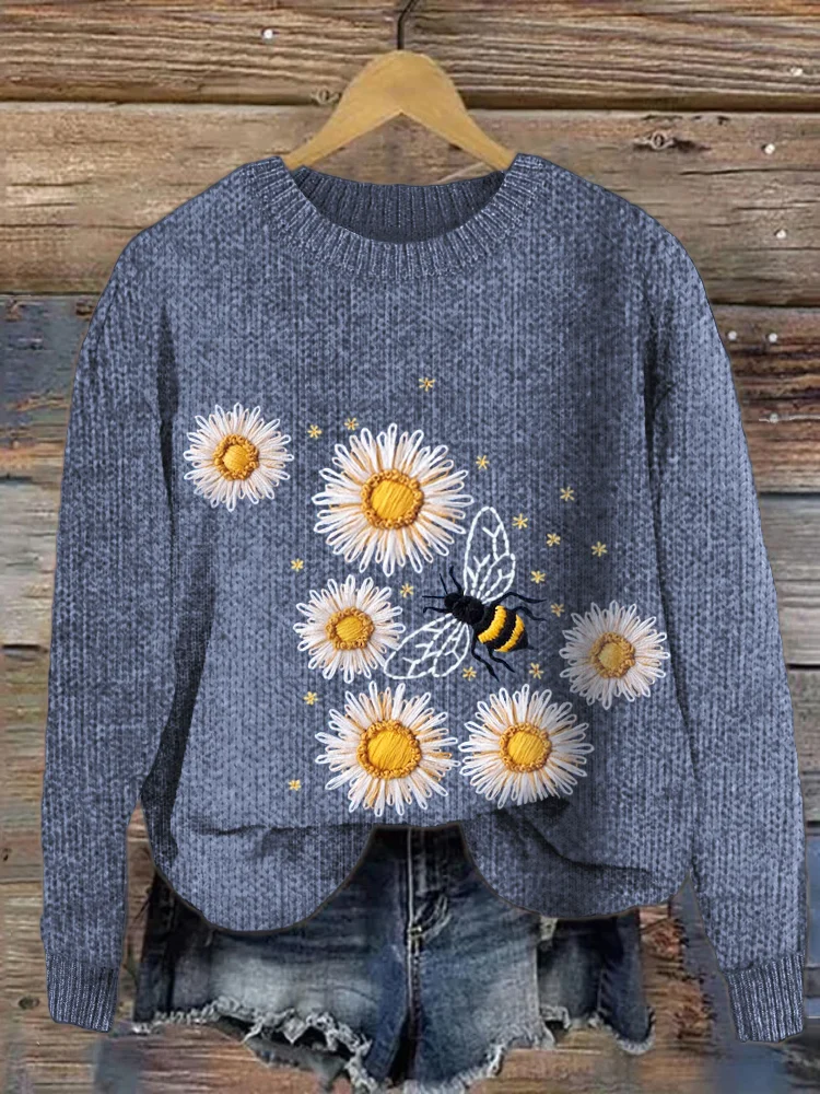 Bee & Daisy Crew Neck Knit Sweater