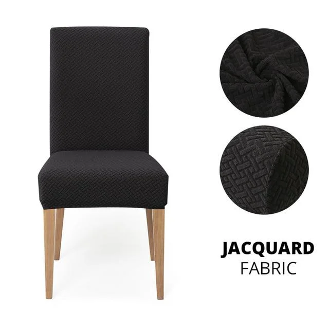 1/2/4/6 Pcs Jacquard Plain Dining Chair Cover Spandex Elastic Chair Slipcover Case Stretch Chair Cover for Wedding Hotel Banquet