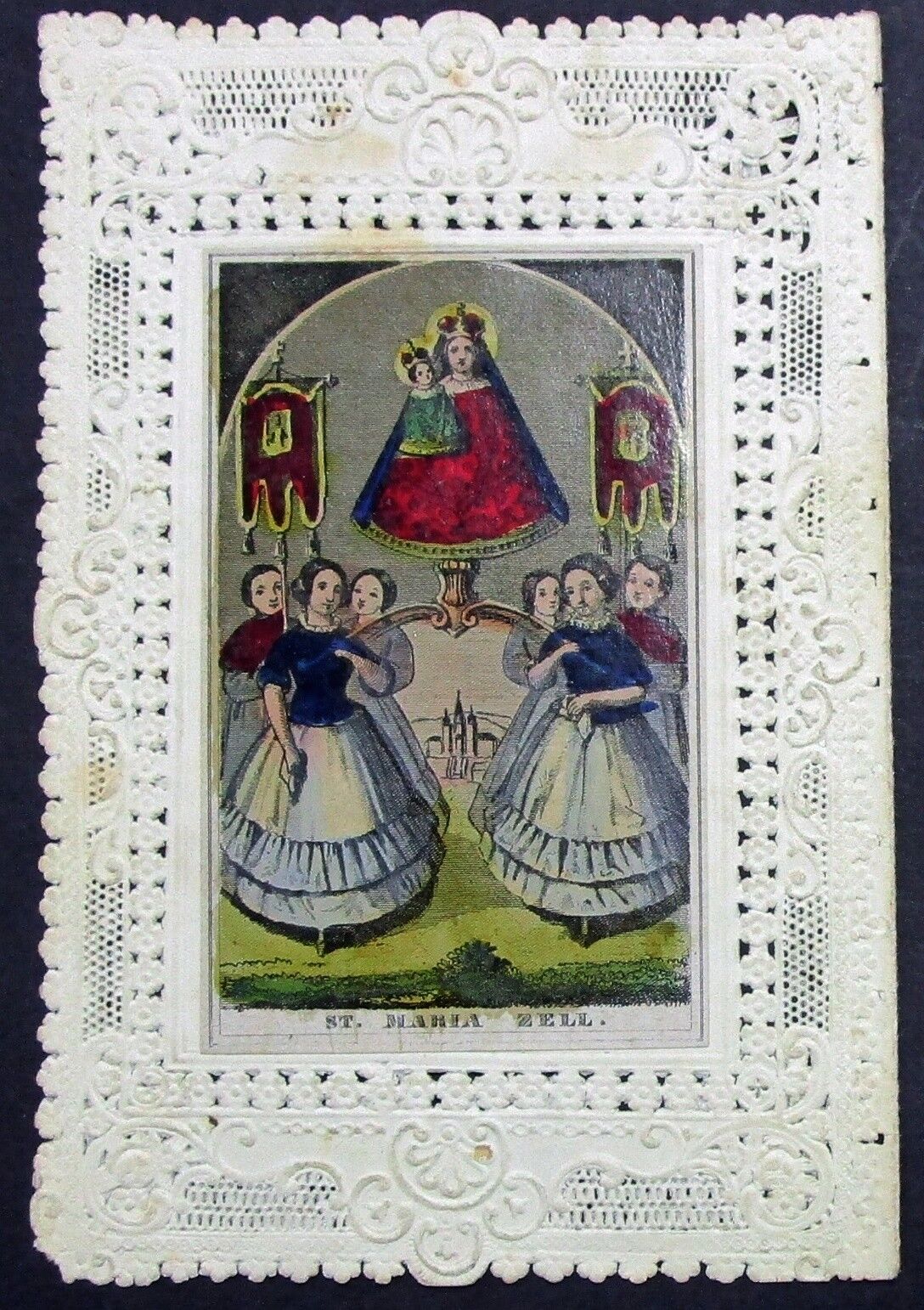 Mary Zell Top Image Coloured Devotional Picture Holy Icon Pilgrimage (D-5153