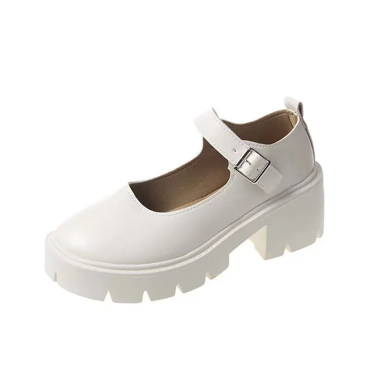 Breakj Breakj Women's 2025 New Mary Jane Women's Shoes Thick Heel Thick-Soled JK Uniform Single-Shoe High-Heeled Women's Retro English Style