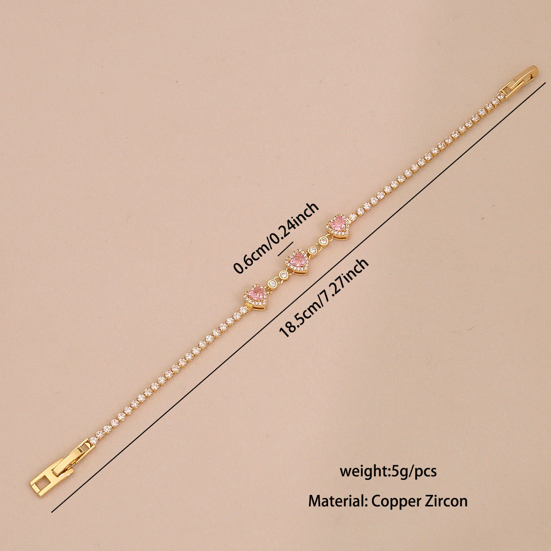 Love Zircon Bracelet All-Match Jewelry Exclusive For B622