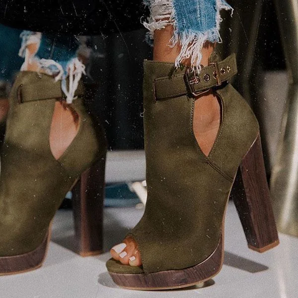 Adjustable Platform Classic Ankle Boots