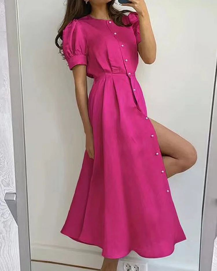 Fashion Solid Color Dress
