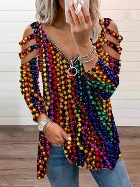 Women Half Sleeve V-neck Solid Color Dress