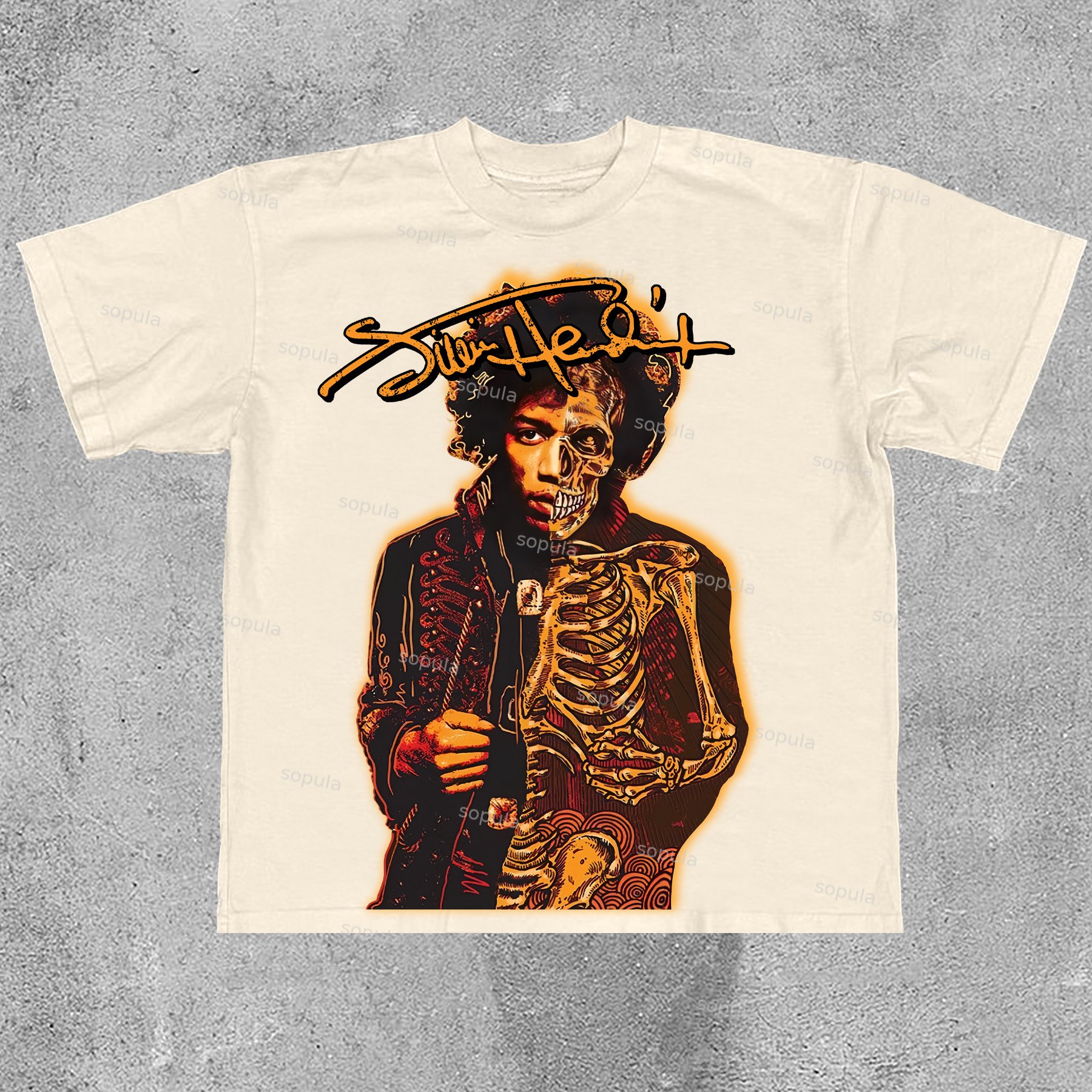 Sopula Jimi Hendrix Print Cotton T-Shirt - SOPULA
