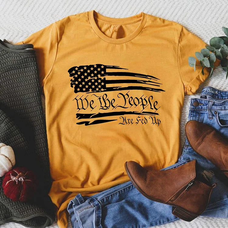 We the People Independence Day Round Neck T-shirt-018181