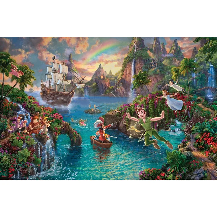 Full Round Diamond Painting - Disney Dreams Peter Pan'S Neverland 50*30CM