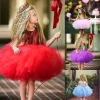 Girl Cute Princess Dress Birthday Party Sequin Formal Fluffy Cake Ball Gown - honeylives