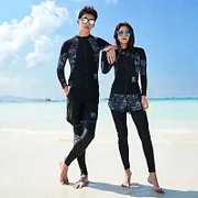Rash Guard Couples 2025 New Korean Long Sleeve Multi Pieces Swimsuit Swimwear Bathing Suits Surfing Long Pant Sports Beachwear