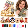 6PCS DIY Christmas Pearl Diamond Painting Brooch Kit for Adults, Wearable Pins