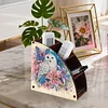 DIY Diamond Painting Kit Triangle Shaped Organizer Box Butterfly Lily Wooden Box