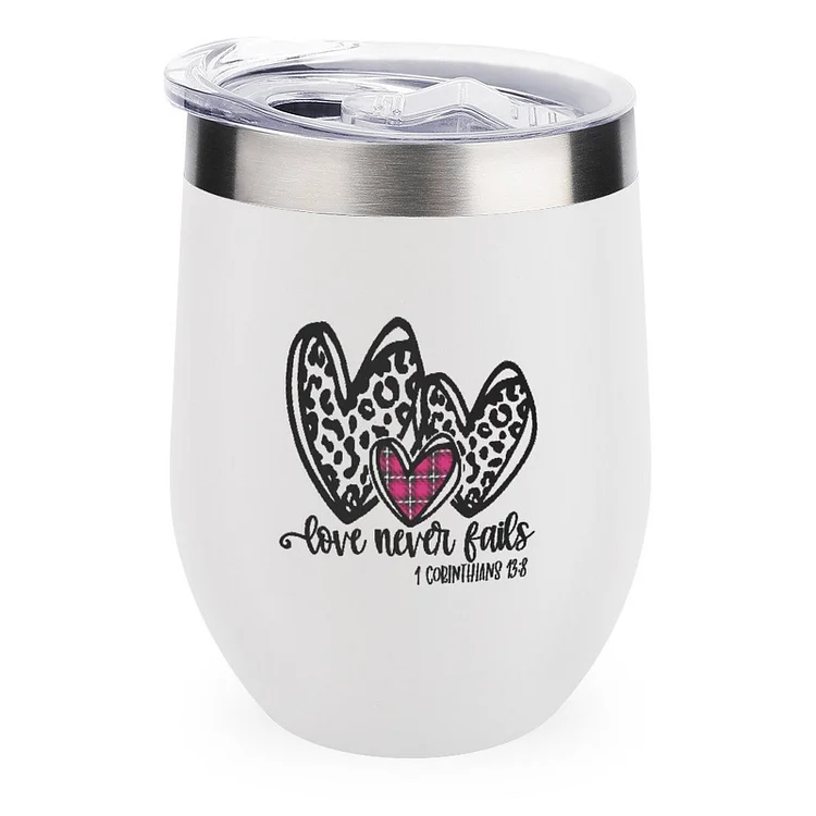 Love Never Failss Plaid Heart Stainless Steel Insulated Cup - Heather Prints Shirts