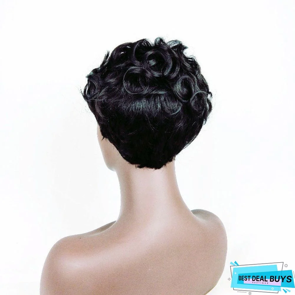 Fashion Short Curly Hair Female Small Curly Hair Natural Color