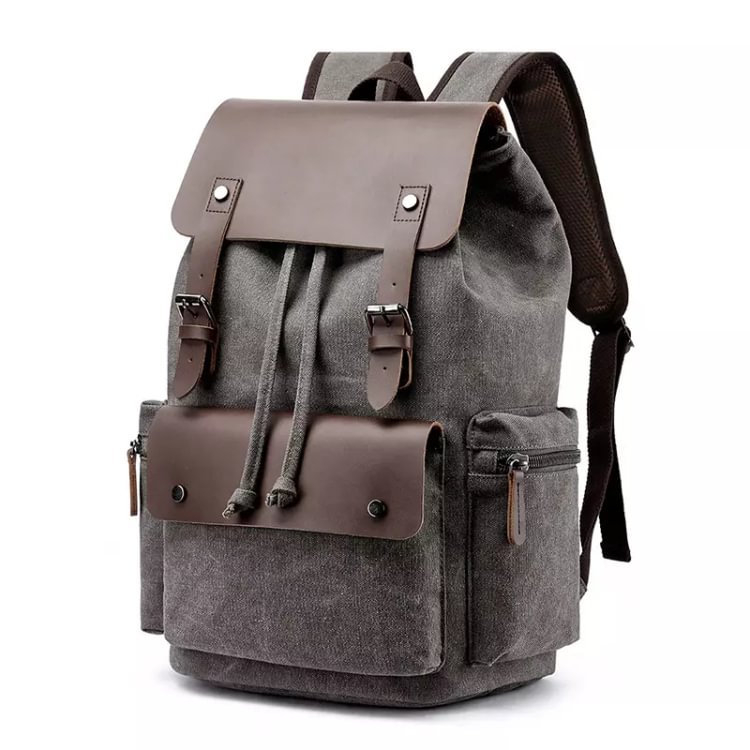 VRIGOO Vintage Leather Backpack for Men Women