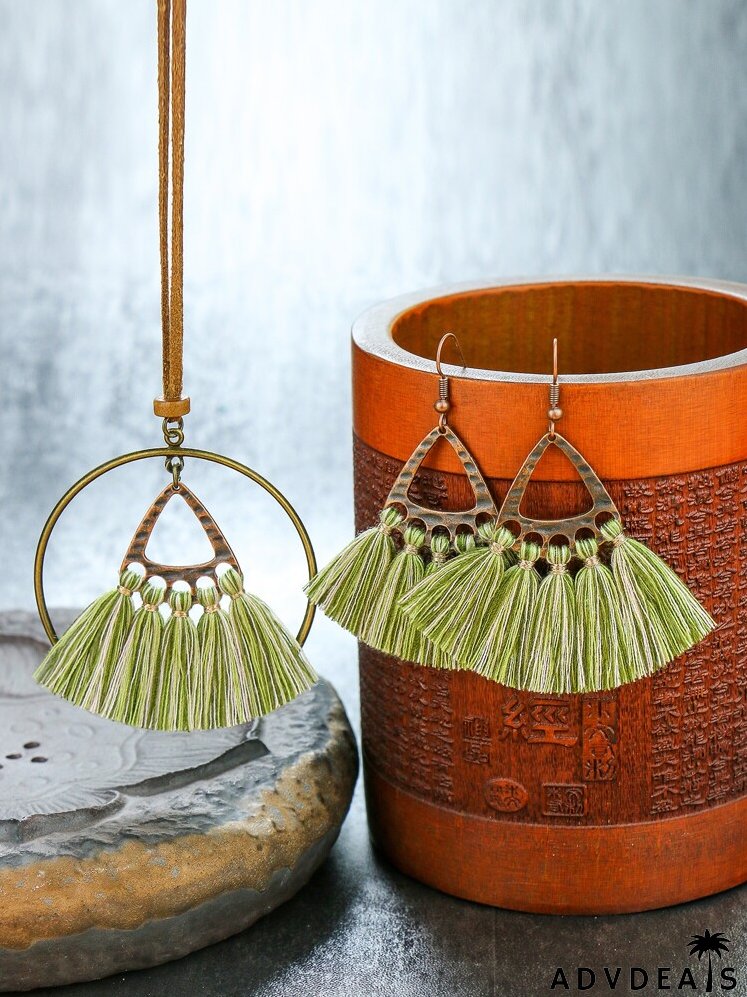 3pcs Tassel Decor Jewelry Set