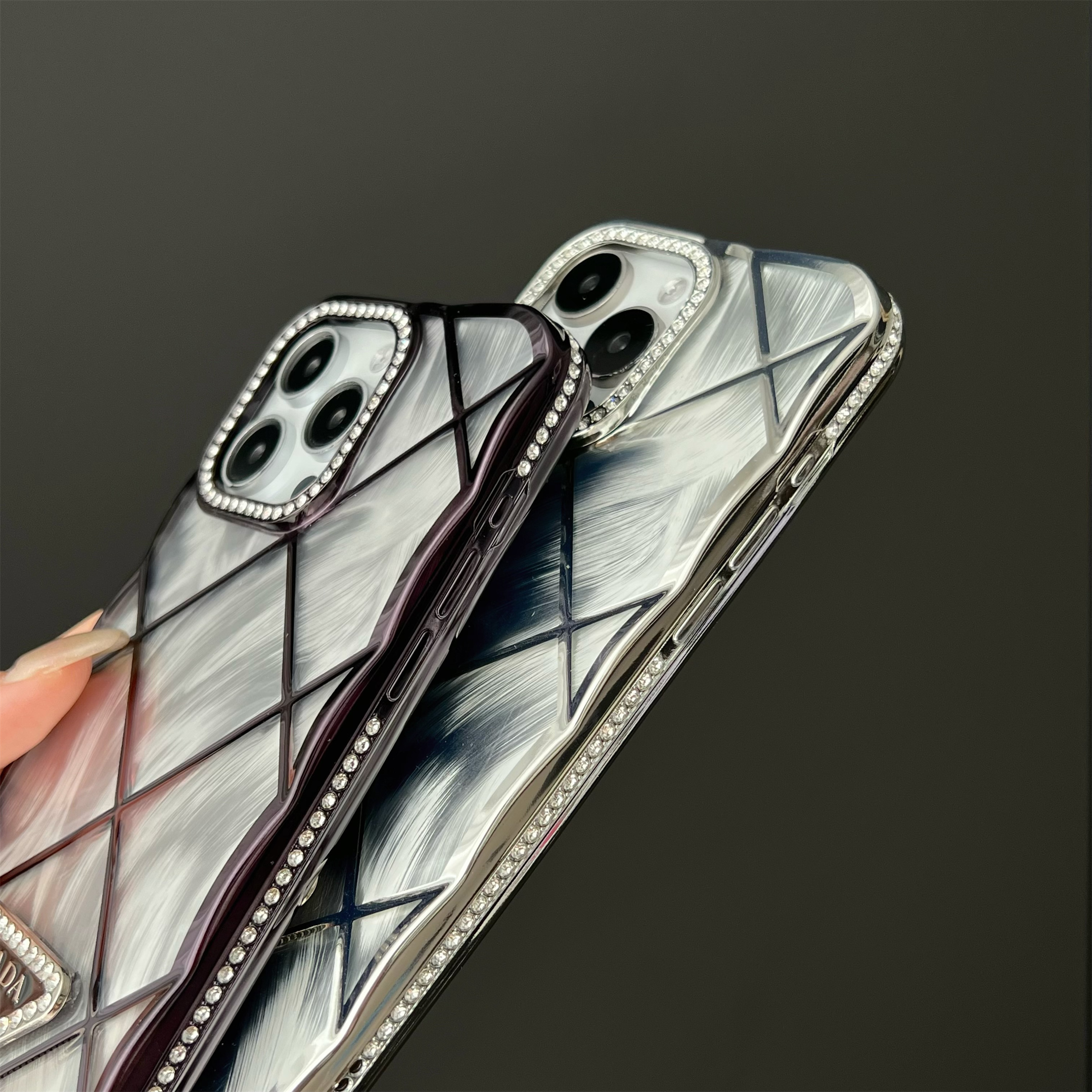 Radiant Prada Diamonds Quilted Apple iPhone Case