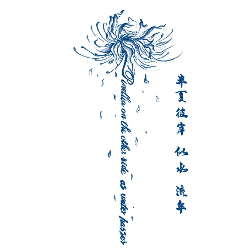 Semi-permanent Waterproof Temporary Tattoo Sexy flowers Body Art Tattoo Sticker Full Fake Tatoo Women Men