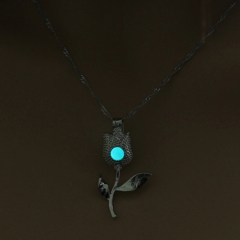 Luminous Hollow Snowflake Pendant Necklace