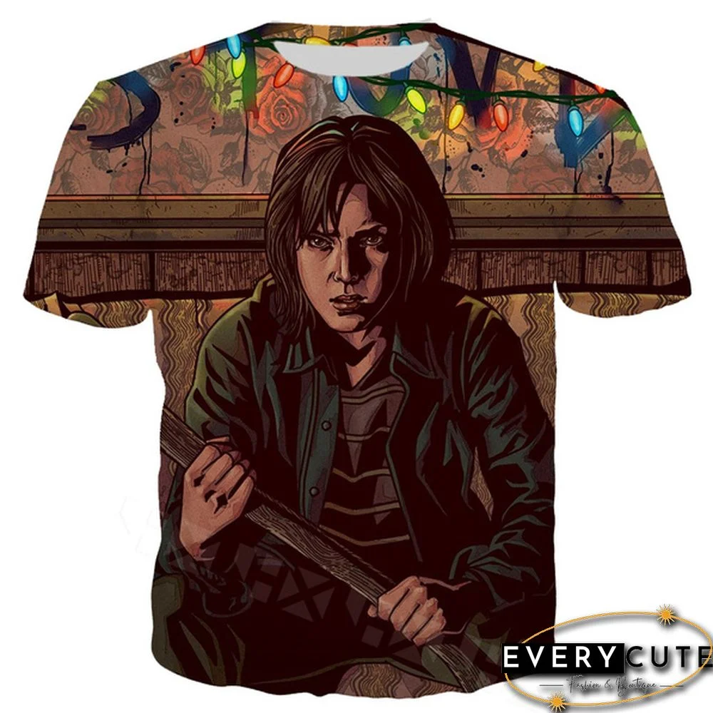 Movie Stranger Things Joyce Byers T Shirt 3D Print Men/Women Short Sleeve Funny Tops