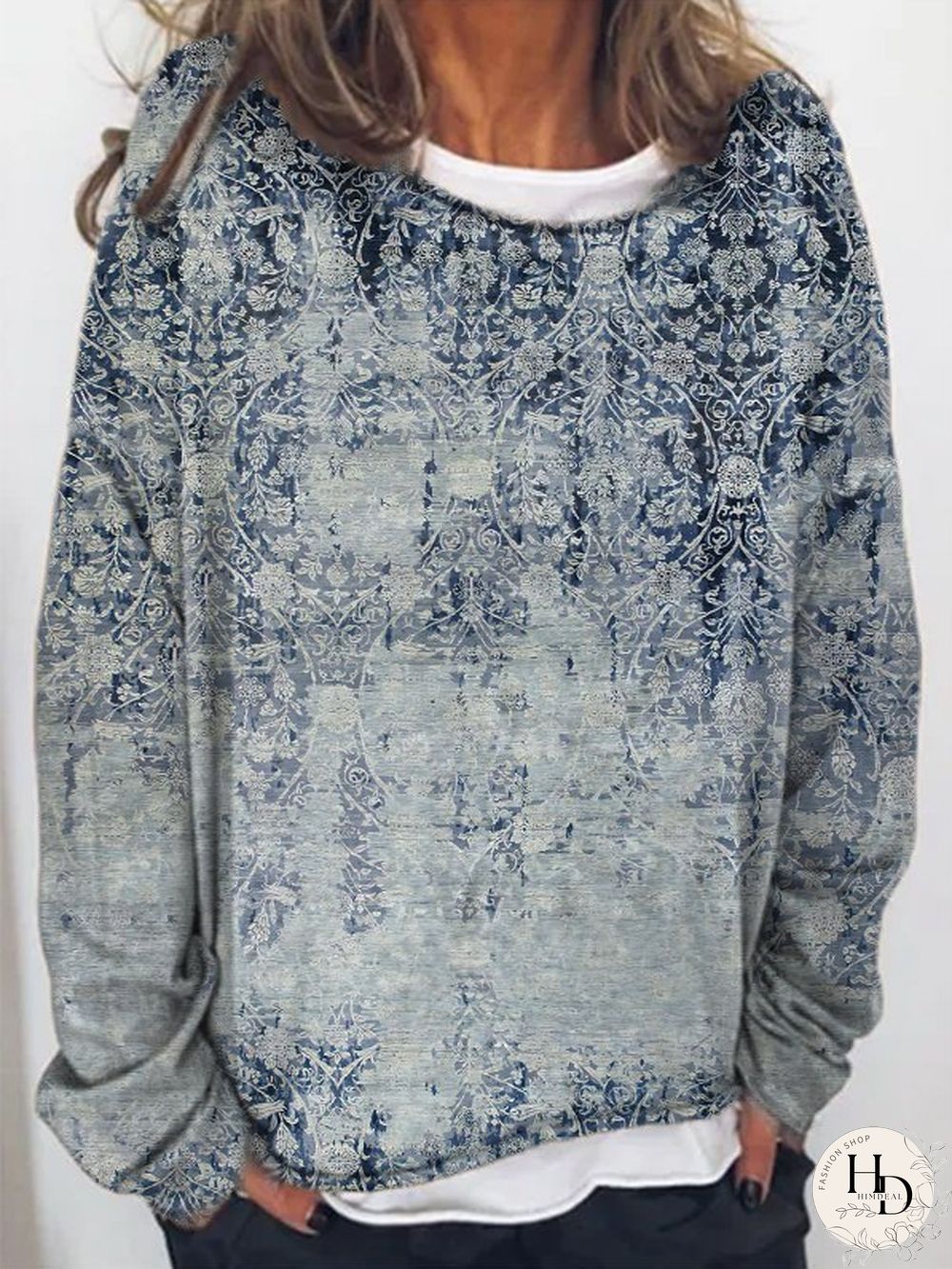 Vintage Printed Long Sleeve T-shirt