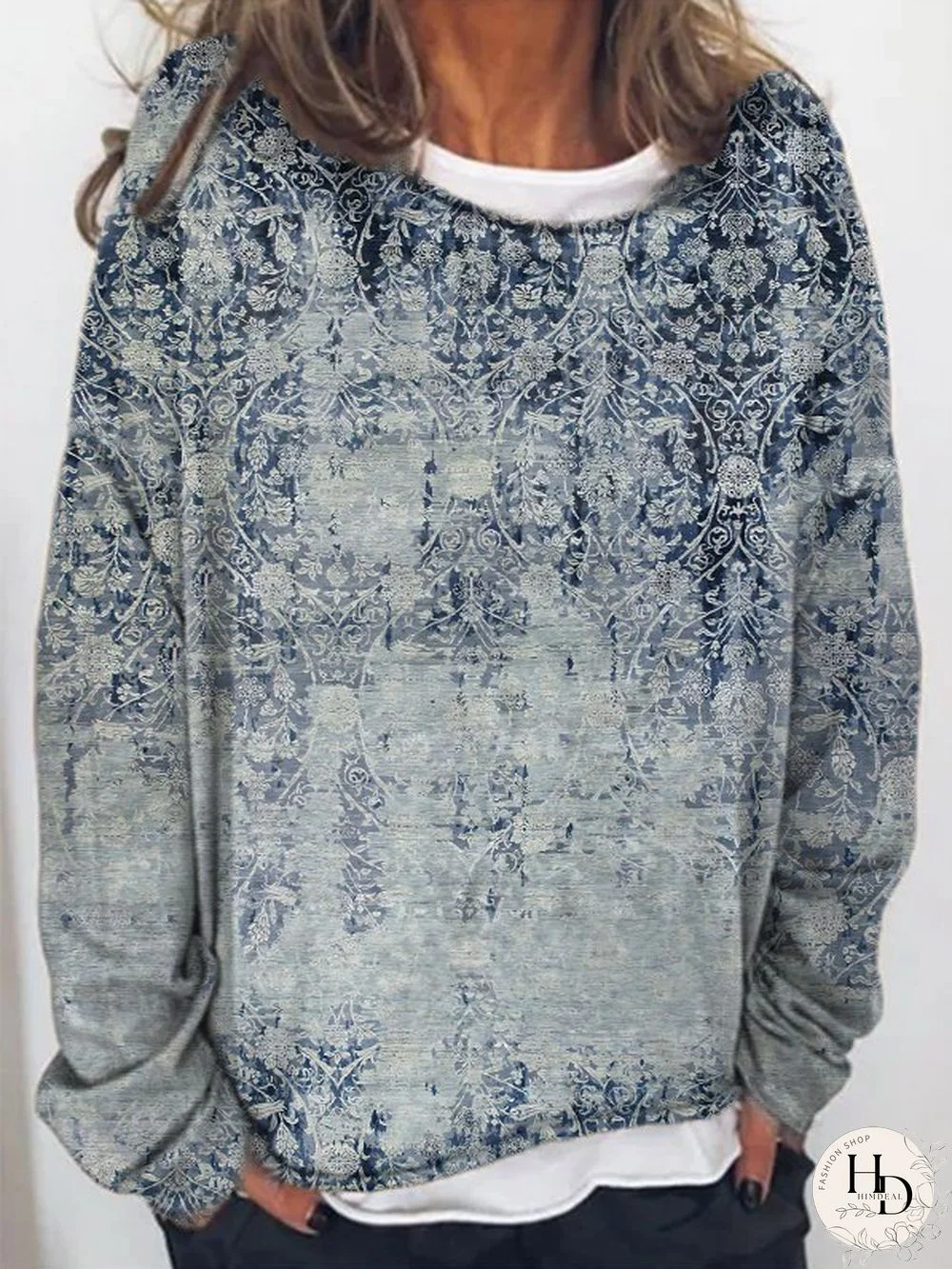 Vintage Printed Long Sleeve T-shirt