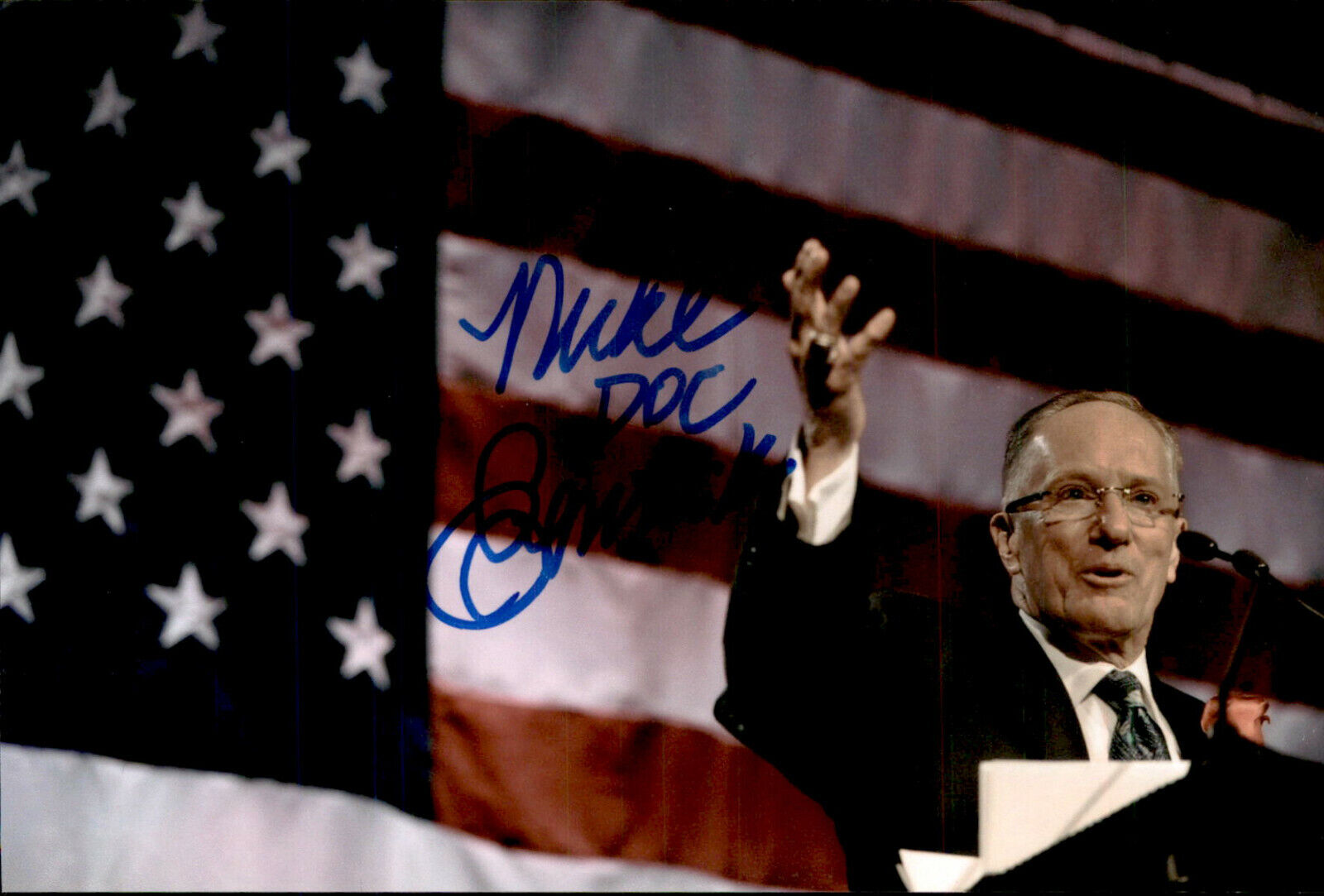 Mike ‘DOC’ Emrick SIGNED autograph 4x6 Photo Poster painting BROADCASTER / HOCKEY HALL OF FAME 6