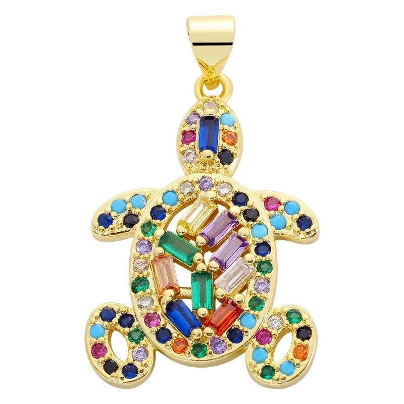 1 Piece 18 * 24mm Alloy Copper Pearl Zircon Tortoise Wings Butterfly Pendant