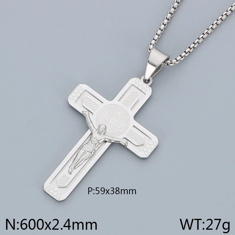 Minimalist Human Cross 304 Stainless Steel 18K Gold Plated Men's Pendant Necklace